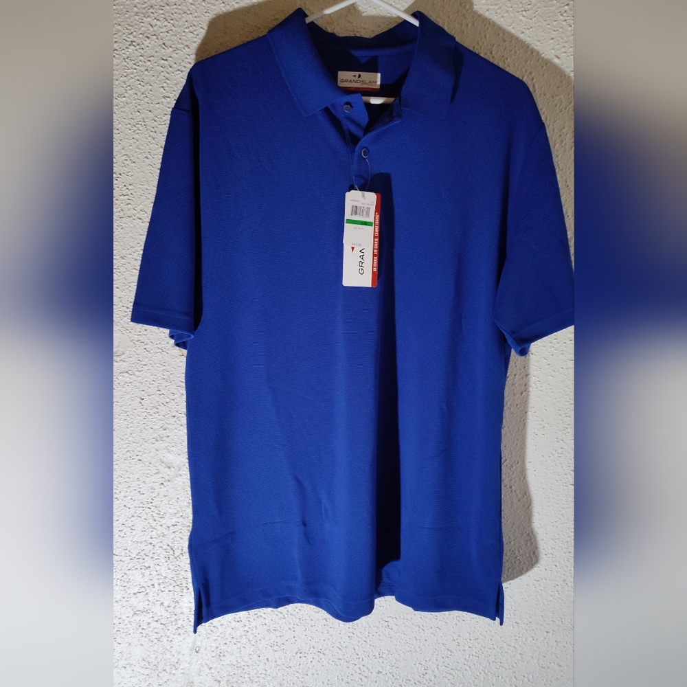 Mens NWT Grand Slam Performance Golf Polo Shirt sz L